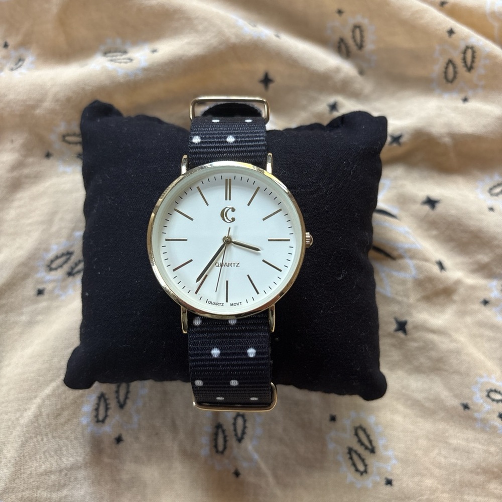 Charming Charlie Black and Gold Women's Watch